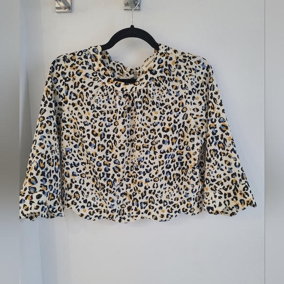 Colorful Cheetah Print Crop Blouse - Picture 1 of 5